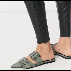 ASOS pointed mules in mint
